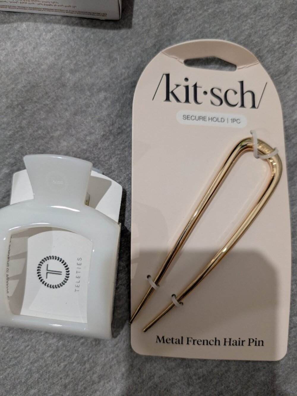 Kitsch metal hair French pin and teleties coconut flat clip duo